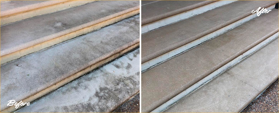 Outdoor Surface Before and After a Superb Stone Cleaning in Jacksonville, FL