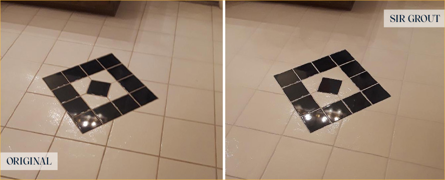 Floor Before and After a Flawless Grout Cleaning in Jacksonville, FL