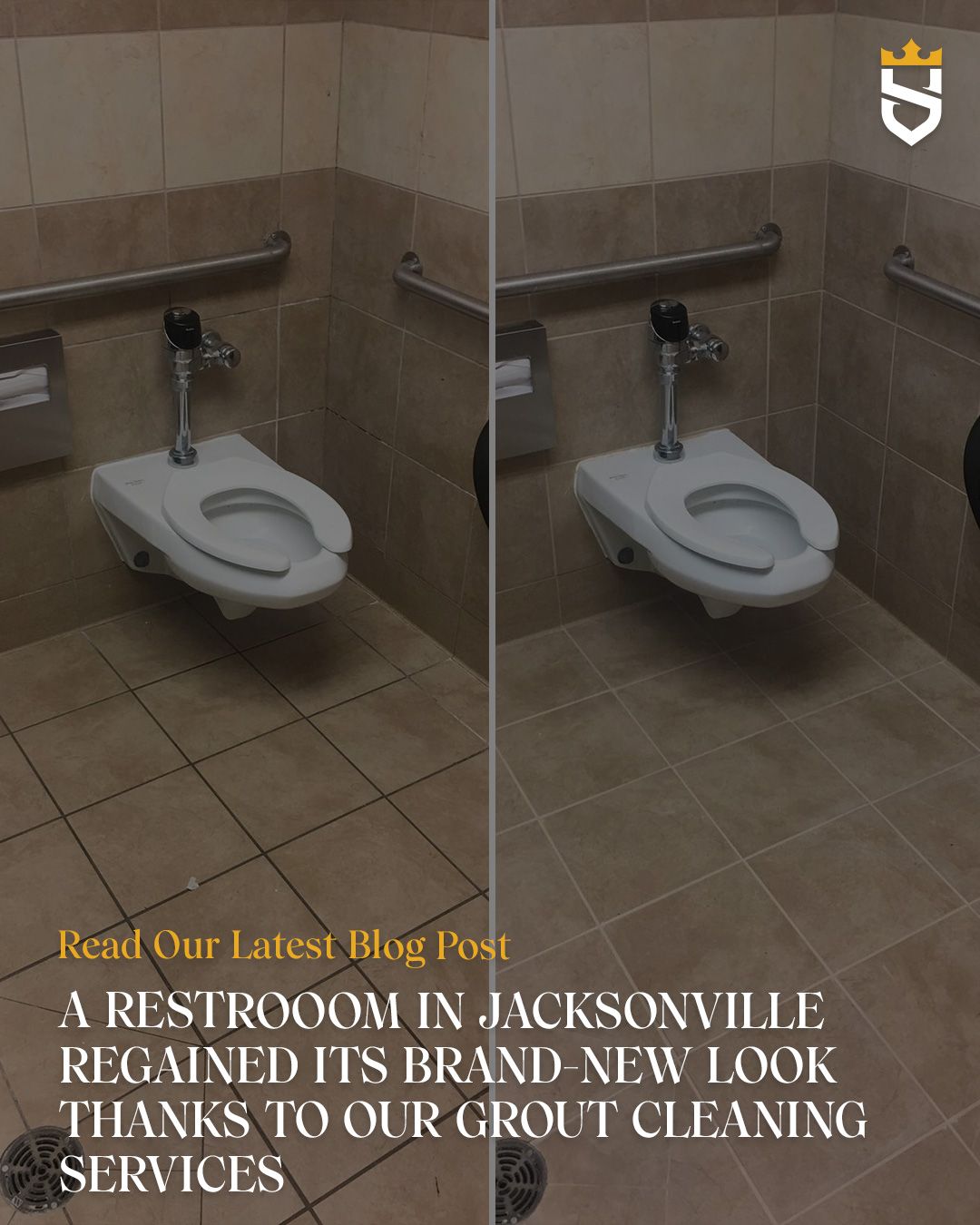 A Restrooom in Jacksonville Regained Its Brand-New Look Thanks to Our Grout Cleaning Services